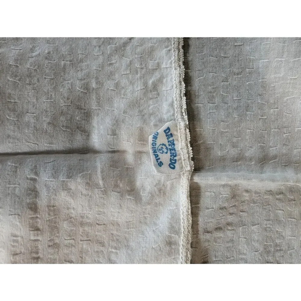 Vintage Dapper-Doo Baby Blanket Lovey Embroidered Rose Ribbon Heirloom